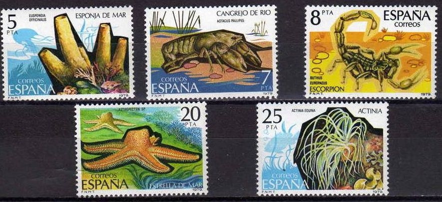 z Vendido ESPAÑA 1979 2531/5 Sellos ** MNH Serie Fauna Invertebrados Completa Espana Spain Espagne Spagna Spanje Spanien 